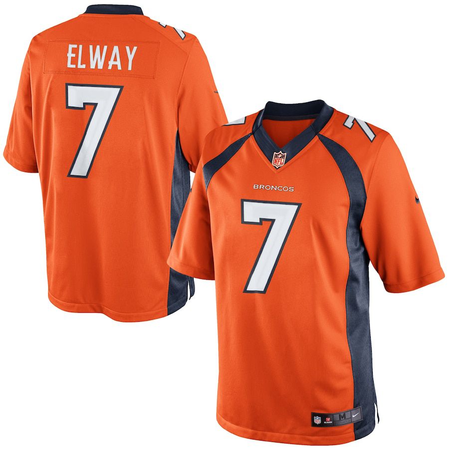 Men Denver Broncos 7 John Elway Orange Nike Retired Player Limited NFL Jersey